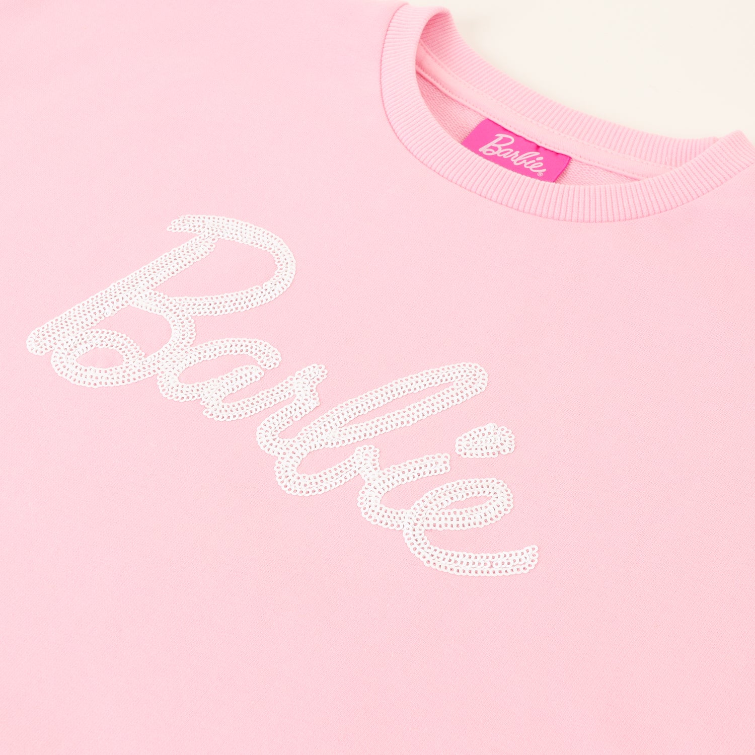 Poleron Cerrado Niña Big Logo Rosado Barbie