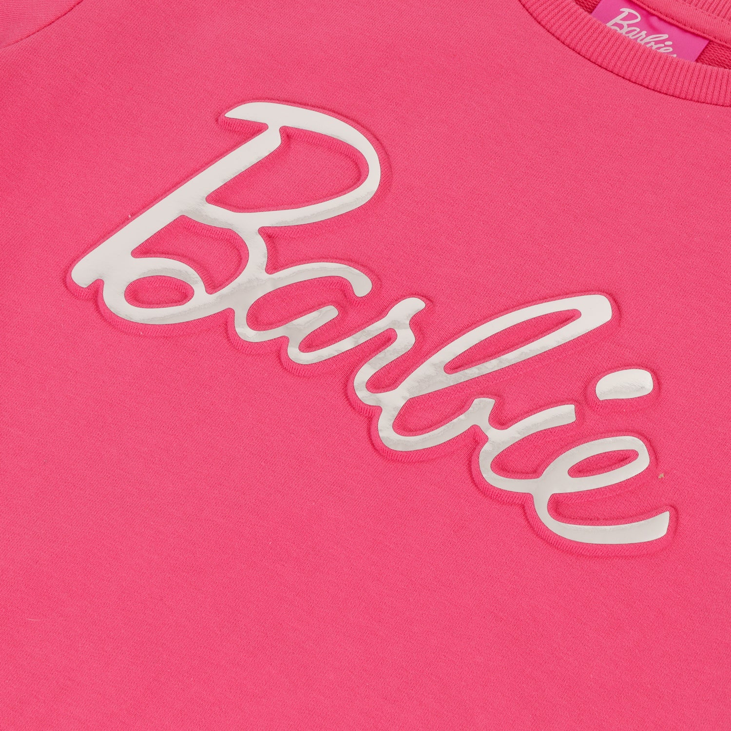 Poleron Cerrado Niña Relieve Emboss Rosado Barbie
