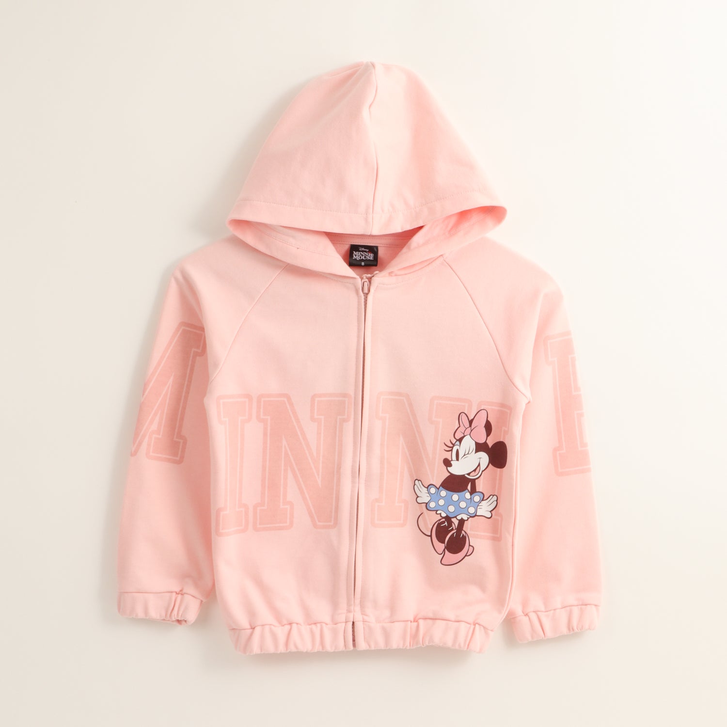 Poleron Abierto Niña Minnie Big Brand Rosado Disney