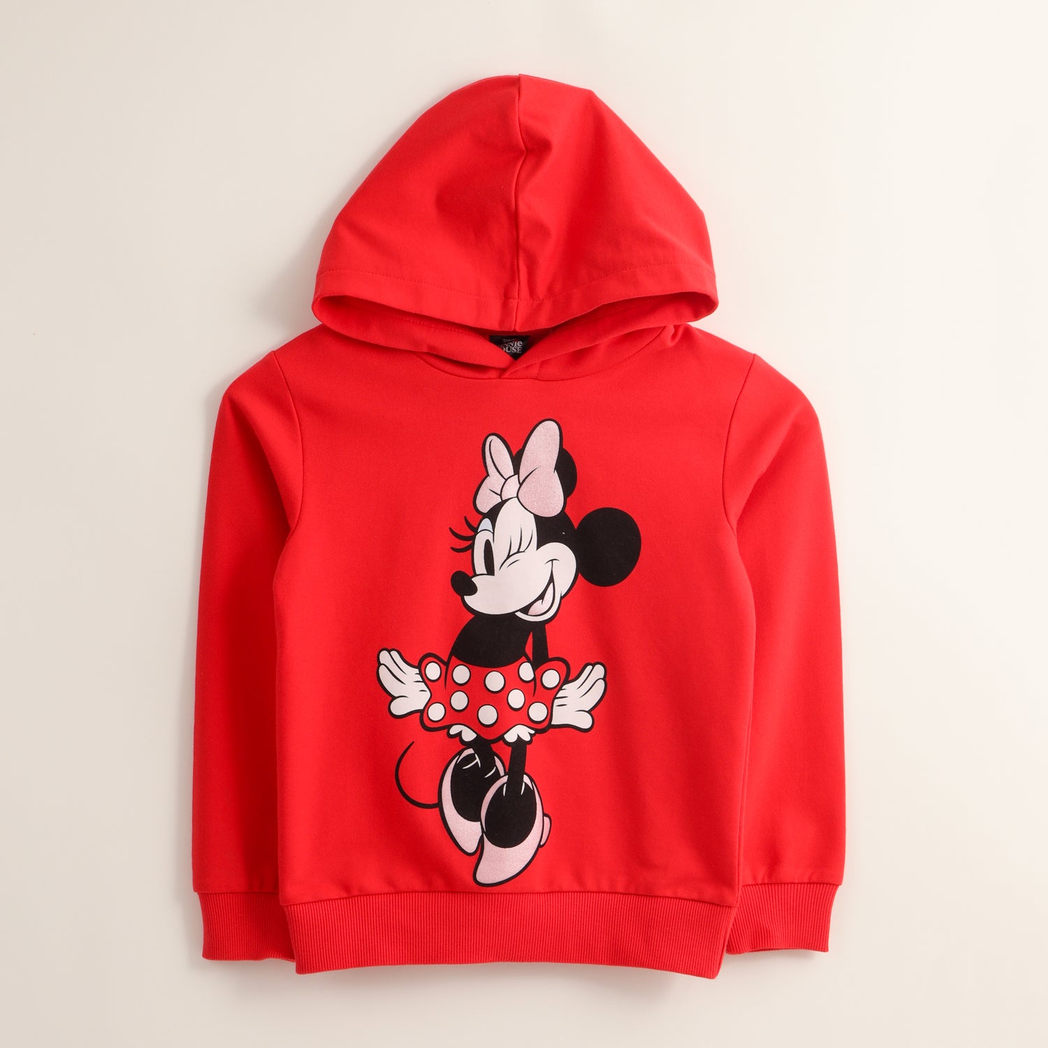 Poleron Cerrado Con Gorro Niña Minnie Character Rojo Disney