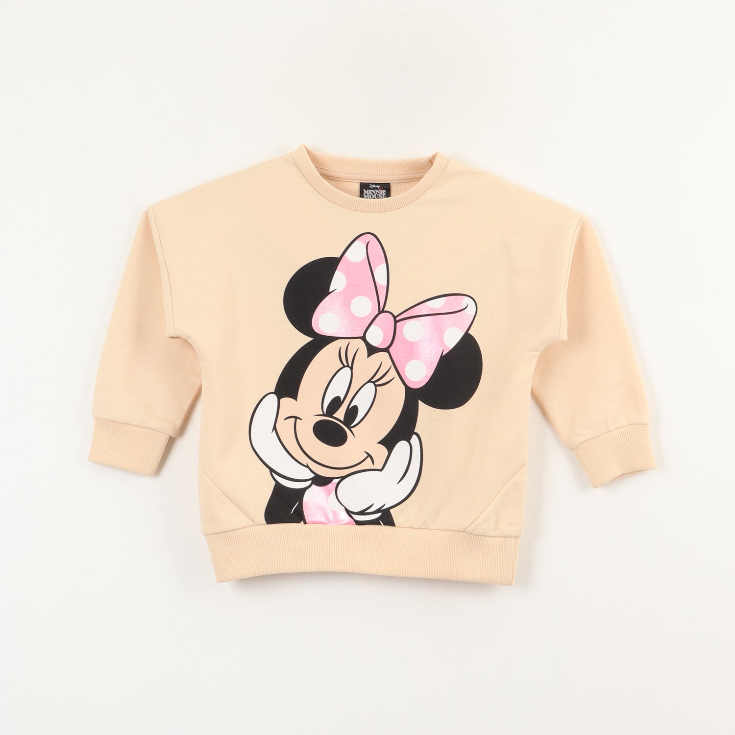 Poleron Cerrado Niña Minnie Cuteness Beige Disney
