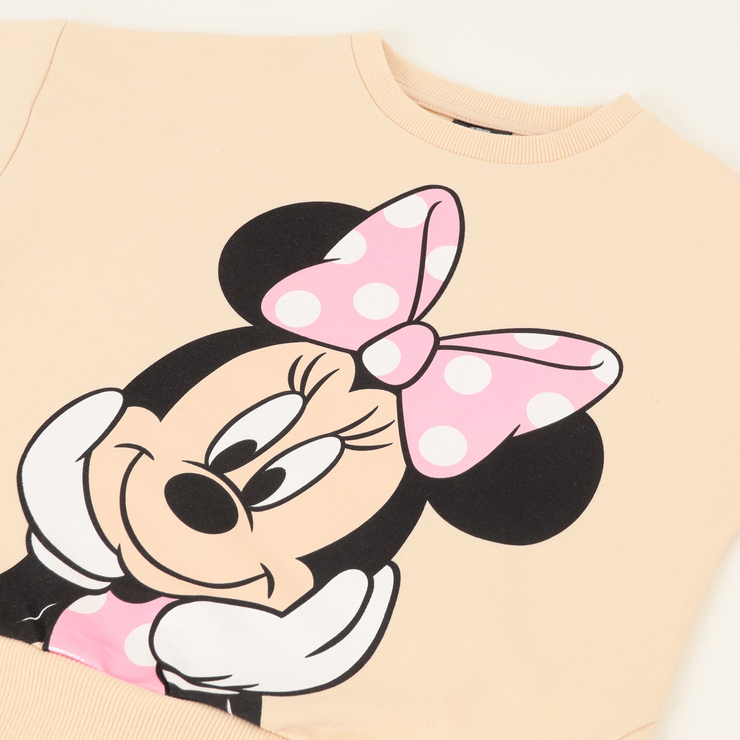 Poleron Cerrado Niña Minnie Cuteness Beige Disney