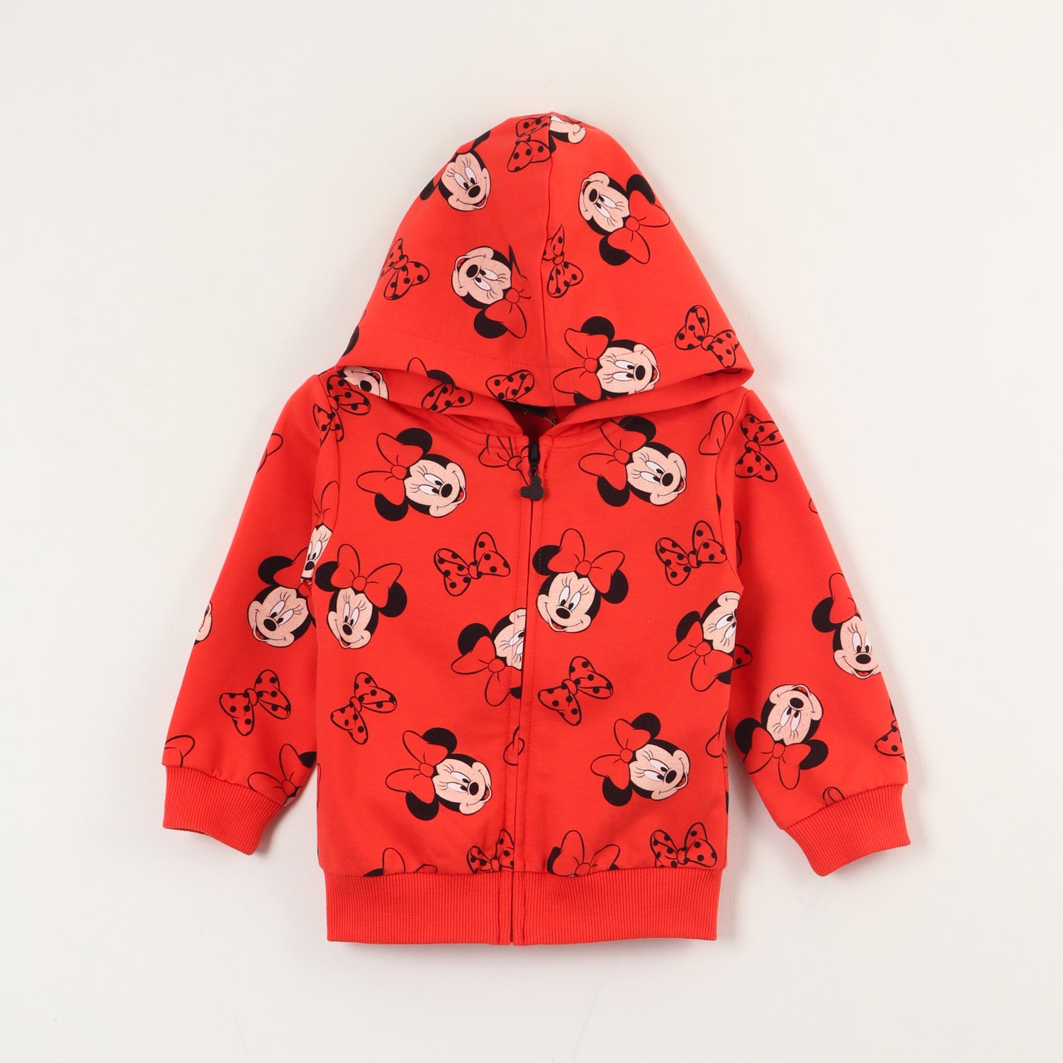 Poleron Abierto Niña Minnie Rostros Rojo Disney