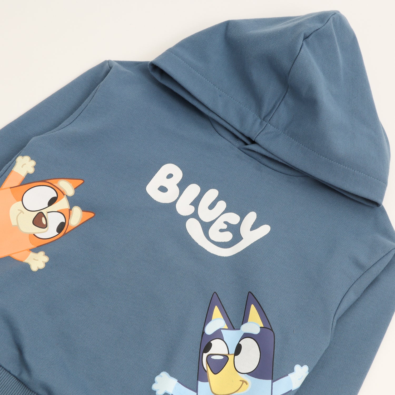 Poleron Cerrado Con Gorro Niño Look Azul Bingo Y Bluey