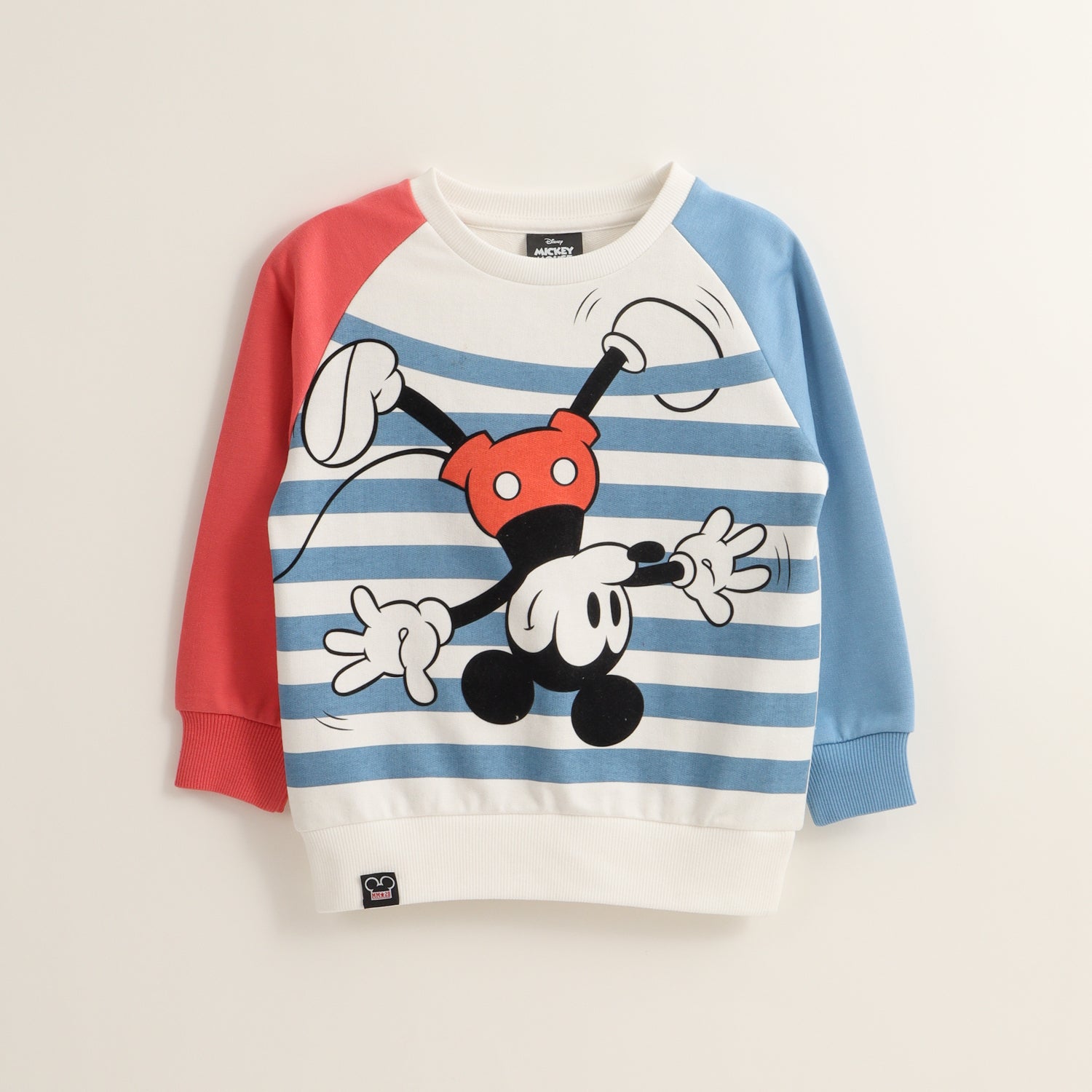 Poleron Cerrado Niño Mickey Al Reves Blanco Disney