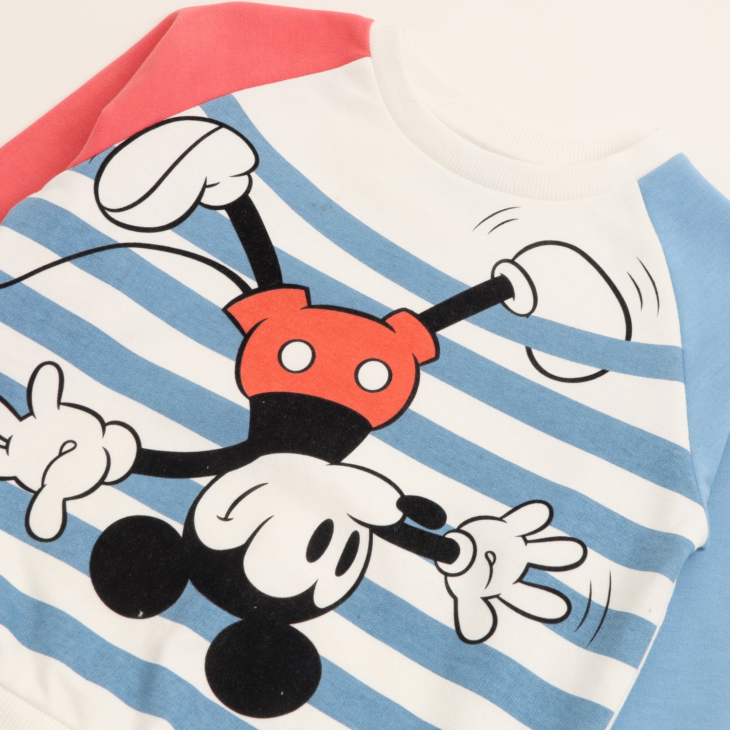 Poleron Cerrado Niño Mickey Al Reves Blanco Disney