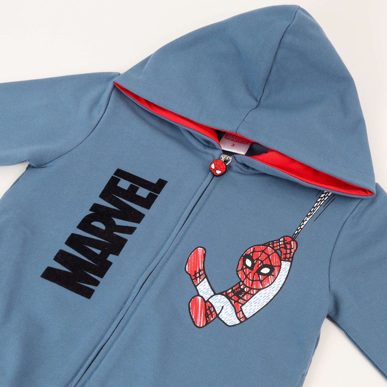 Poleron Abierto Niño Spiderman Hanging Azul Marvel