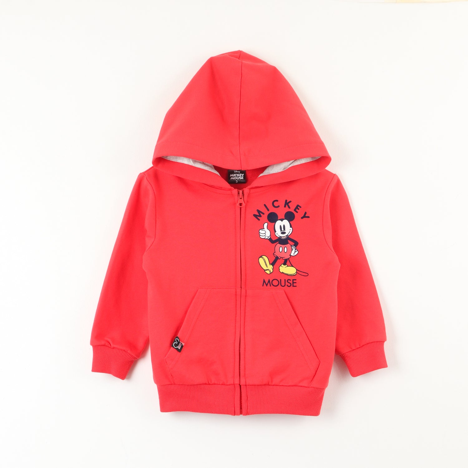Poleron Abierto Niño Mickey Logo Espalda Rojo Disney
