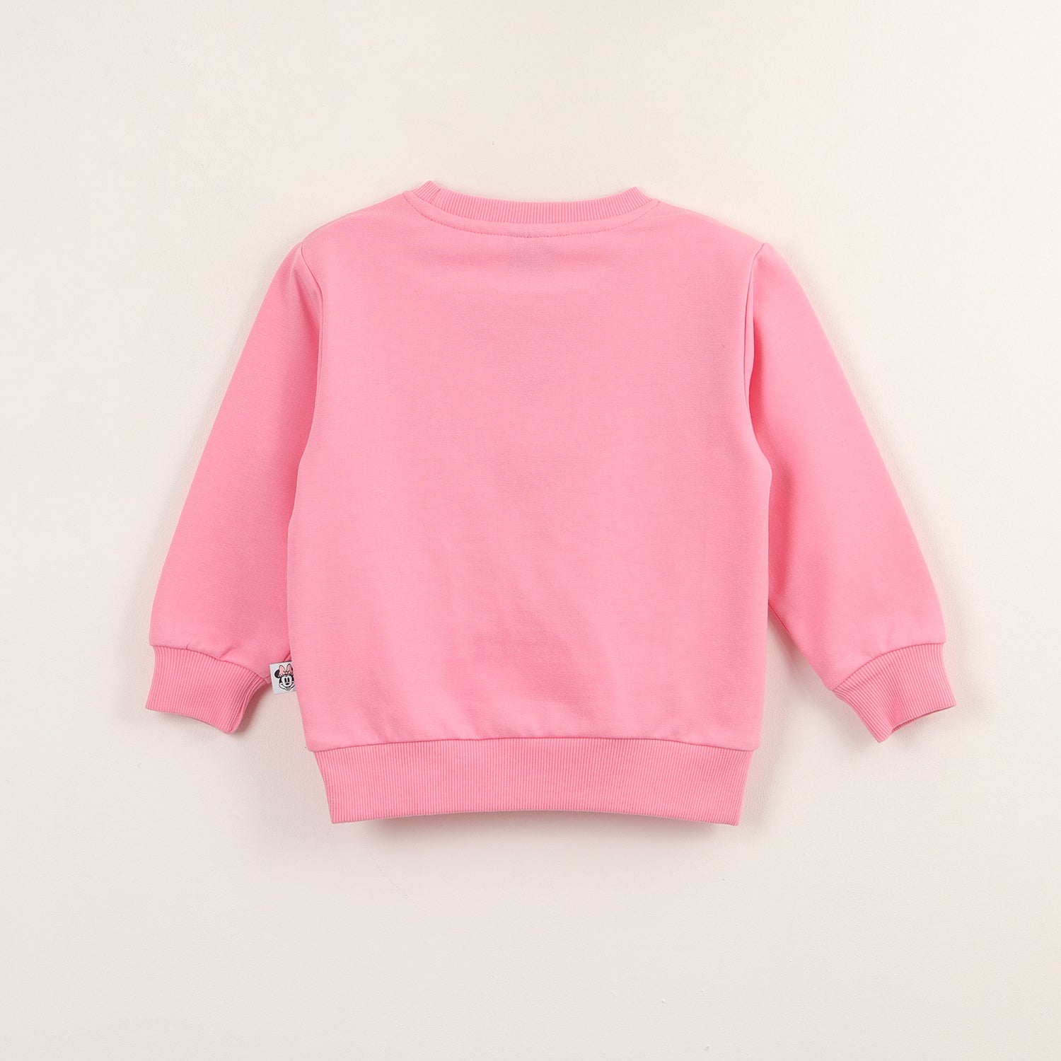 Poleron Cerrado Niña Minnie Relieve Moño Rosado Disney