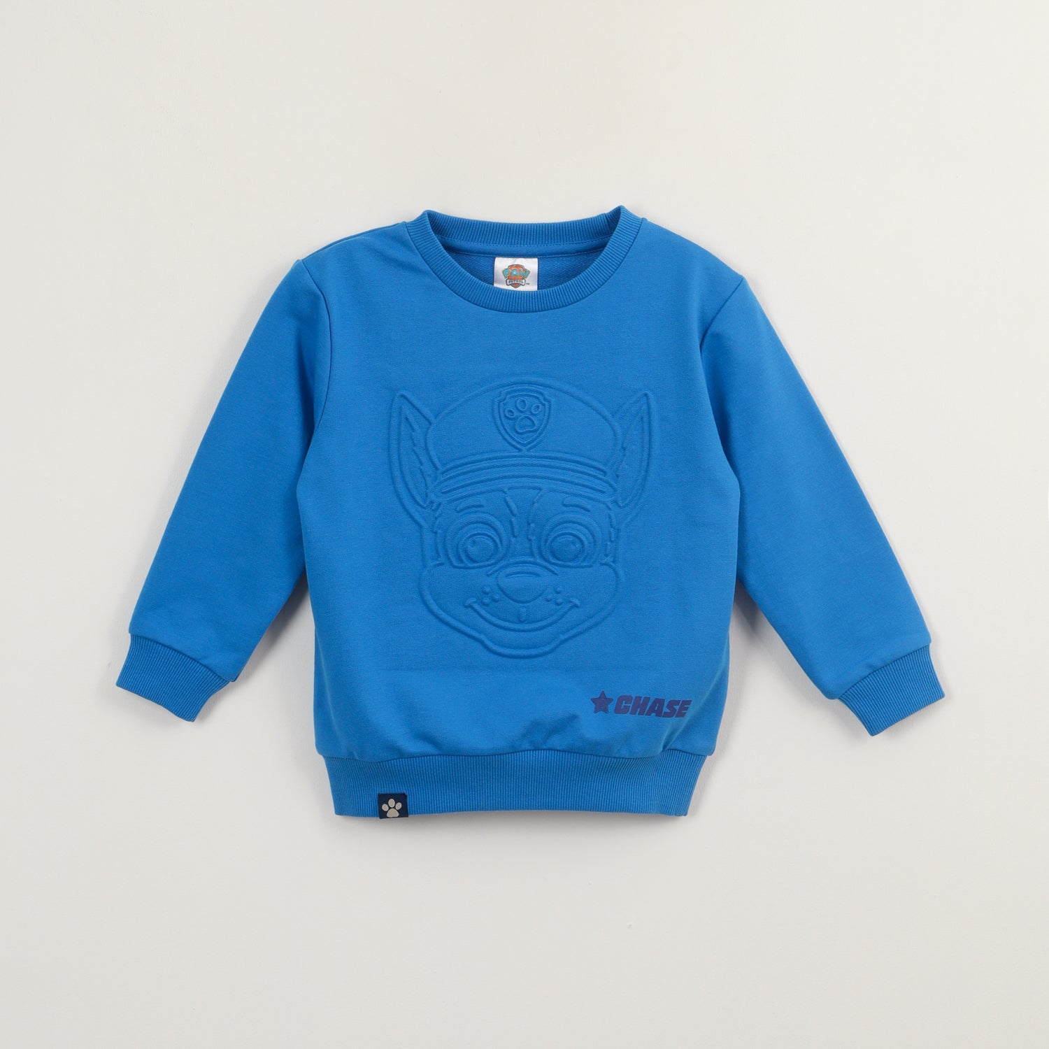Poleron Cerrado Niño Chase Relieve Emboss Azul Paw Patrol