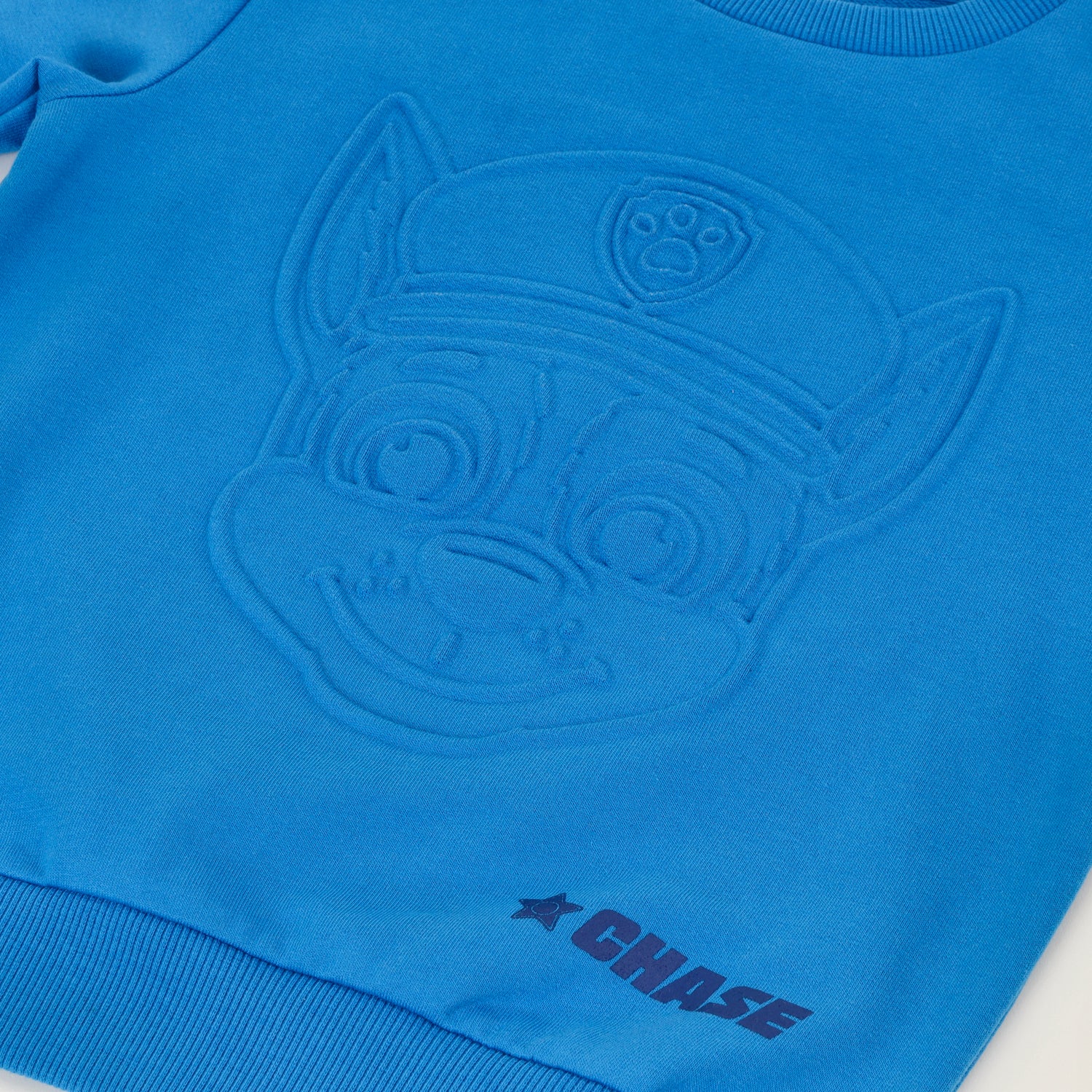 Poleron Cerrado Niño Chase Relieve Emboss Azul Paw Patrol