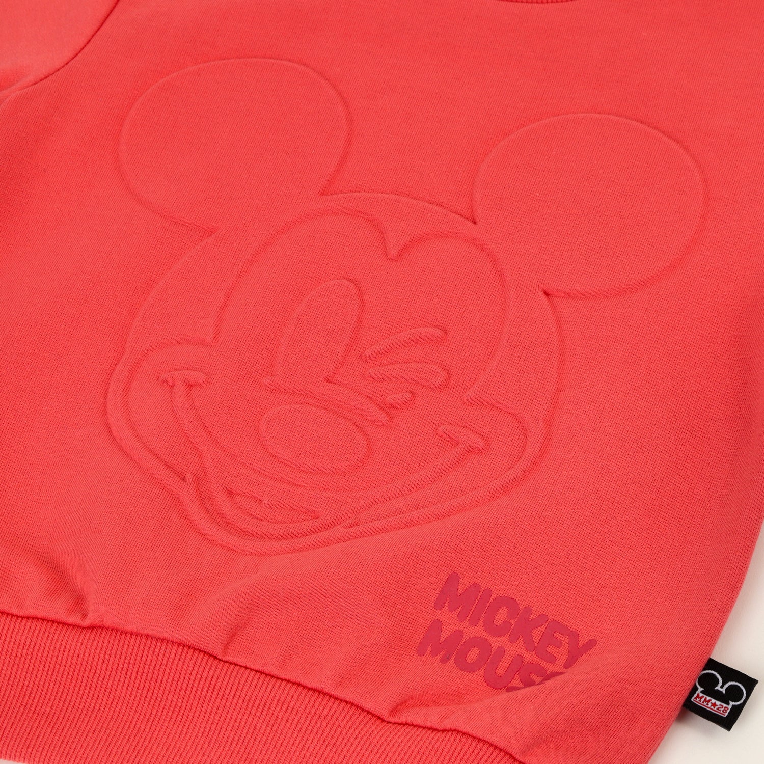 Poleron Cerrado Niño Mickey Relieve Emboss Rojo Disney