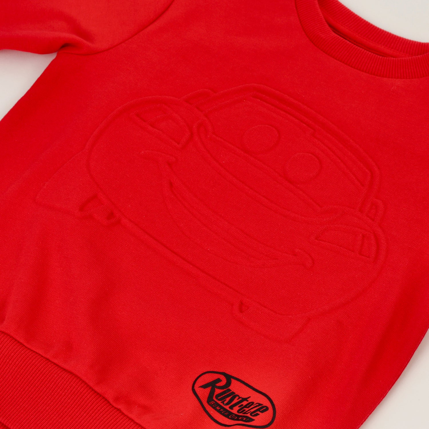 Poleron Cerrado Niño Cars Relieve Emboss Rojo Disney