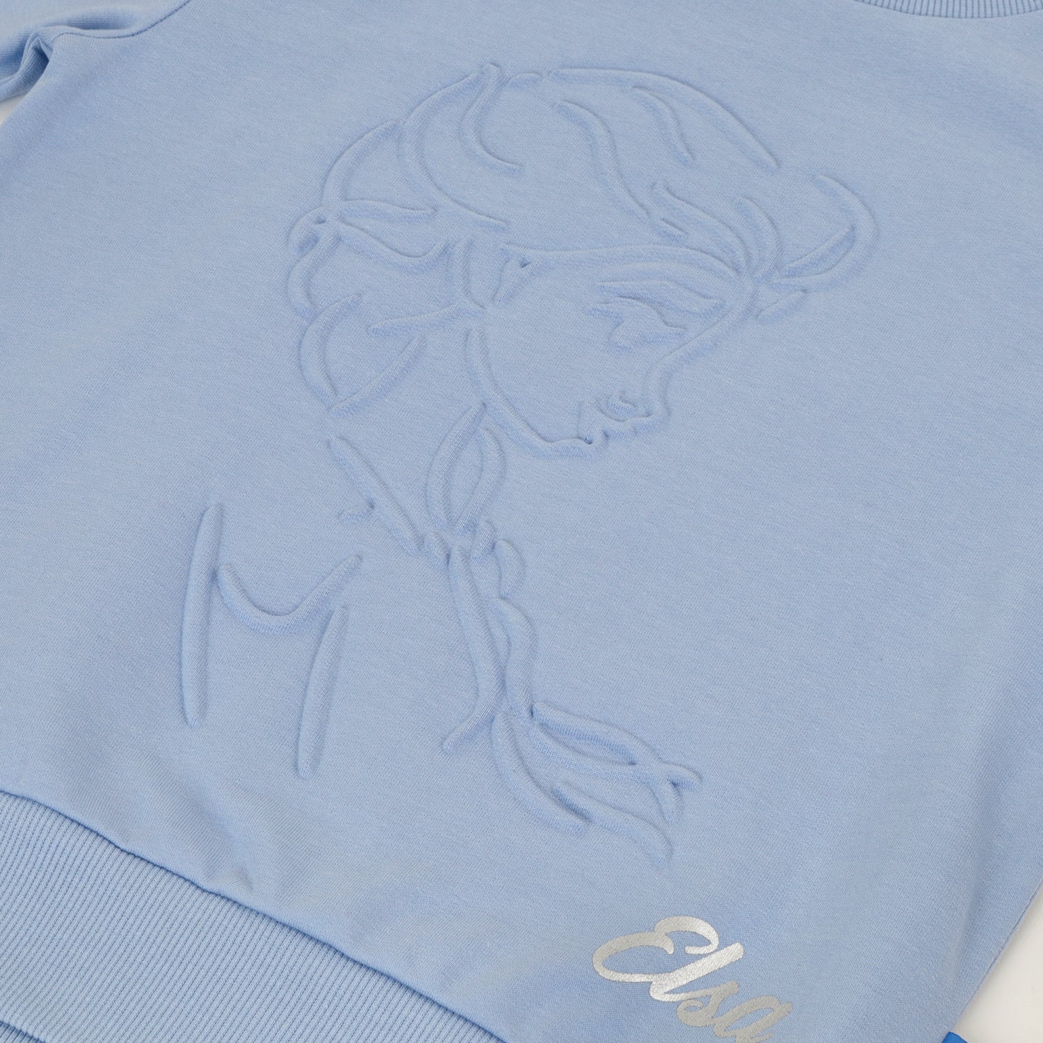 Poleron Cerrado Niña Frozen Elsa Relieve Morado Disney