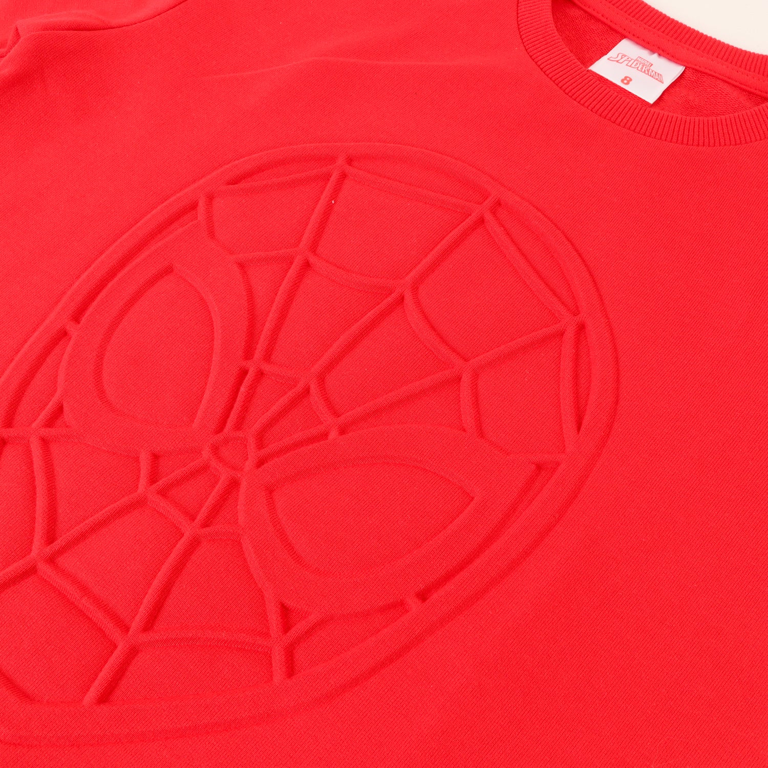 Poleron Cerrado Niño Spiderman Relieve Emboss Rojo Marvel