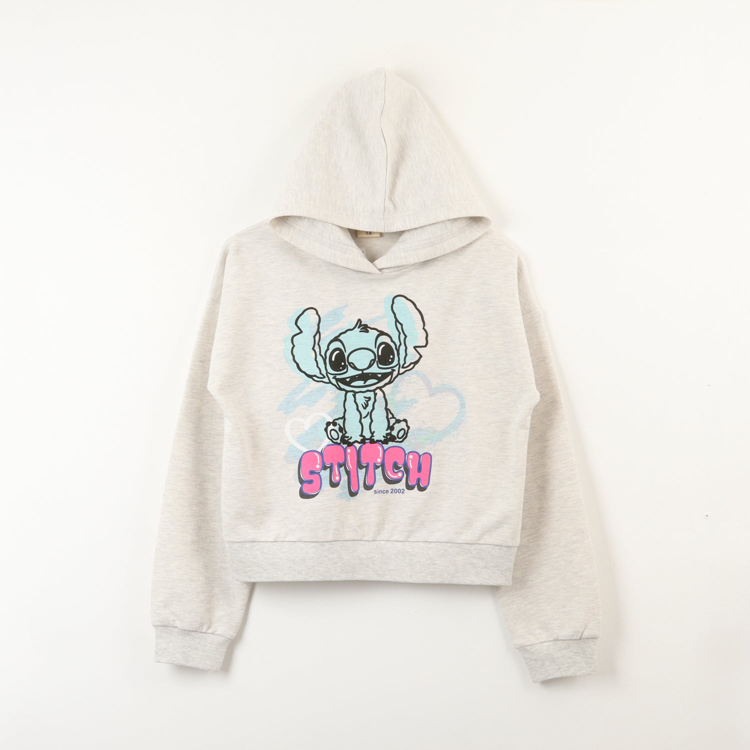 Poleron Cerrado Con Gorro Niña Lilo & Stitch Gris Disney