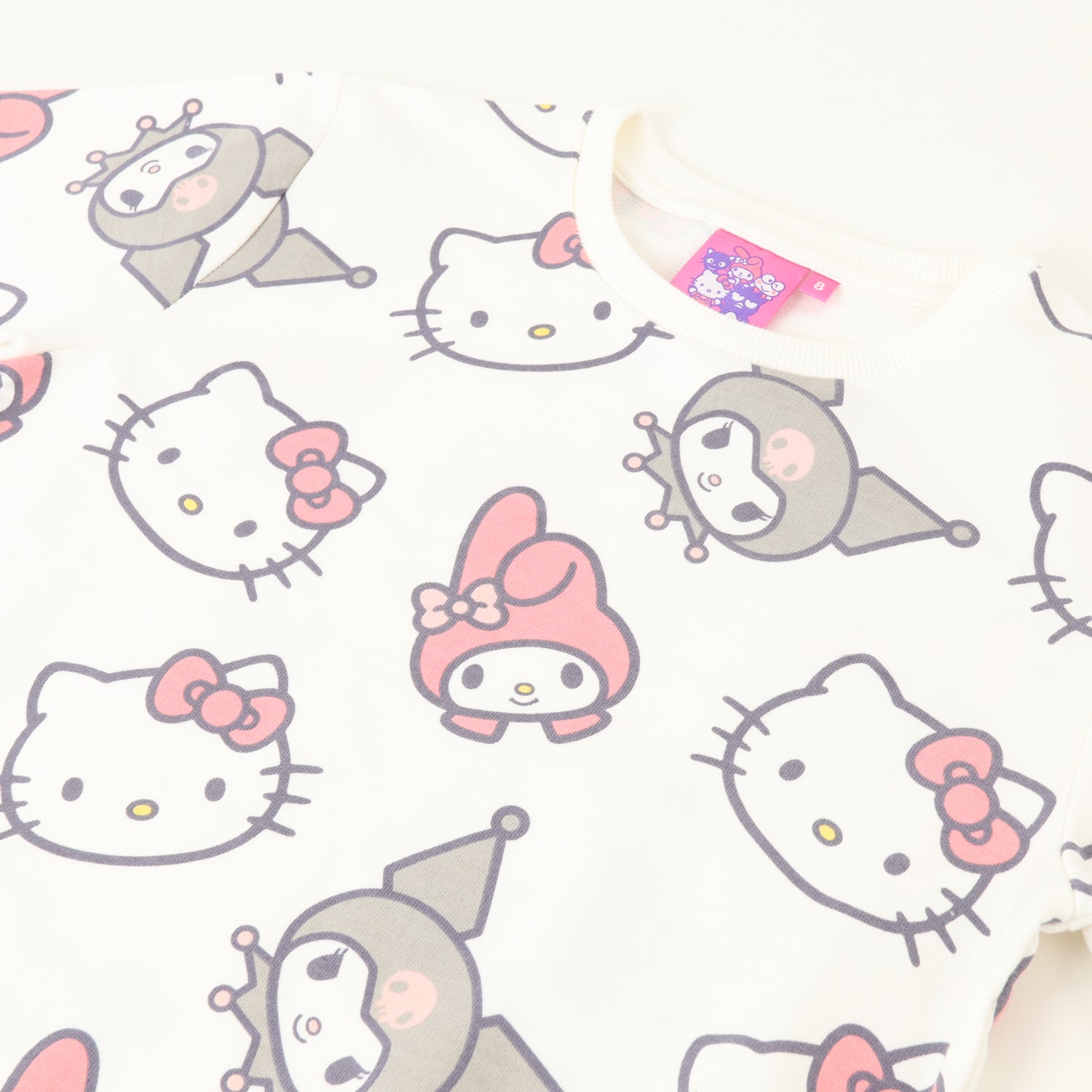 Poleron Cerrado Niña Blanco Kuromi My Melody Y Hello Kitty