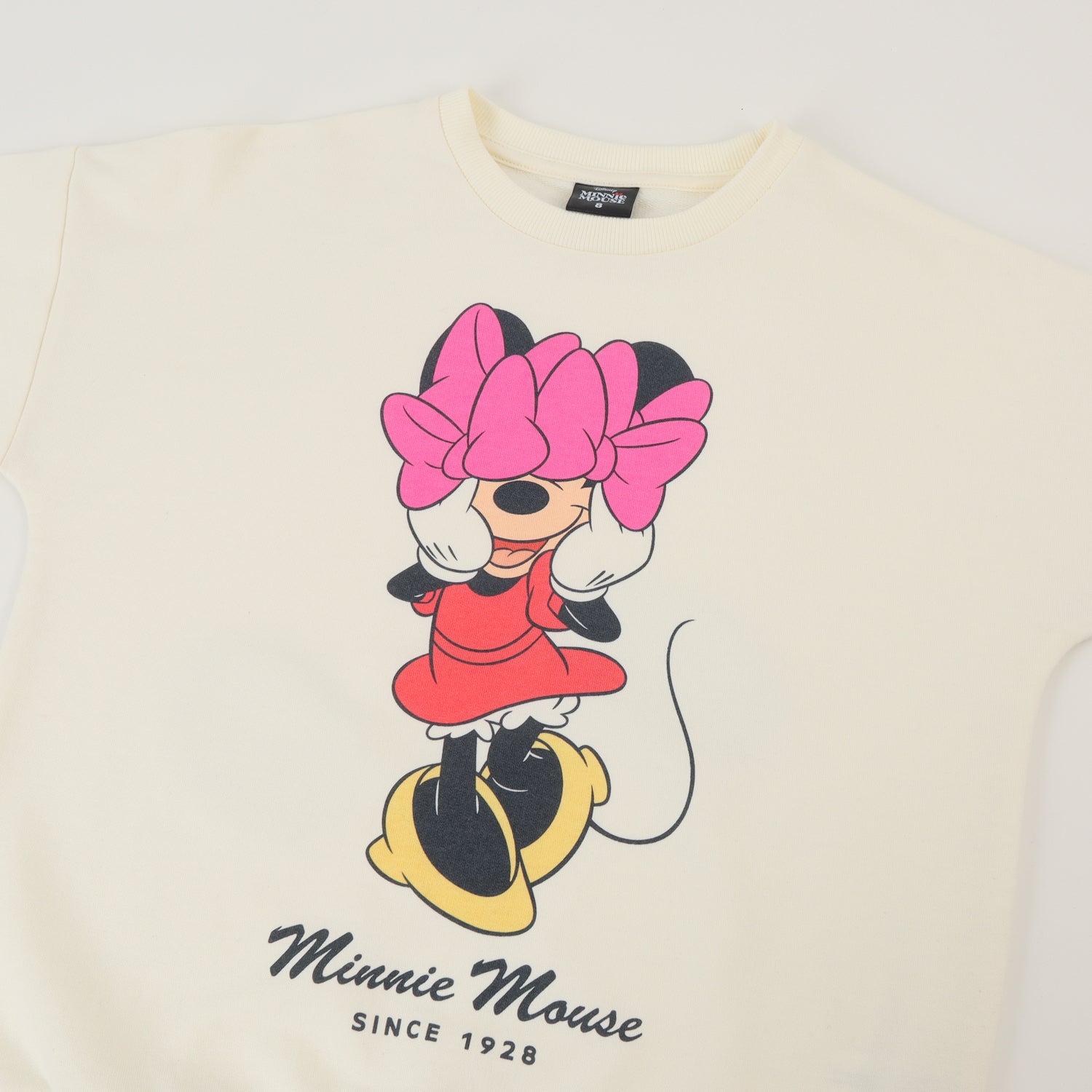 Poleron Cerrado Niña Blanco Moño Minnie Disney