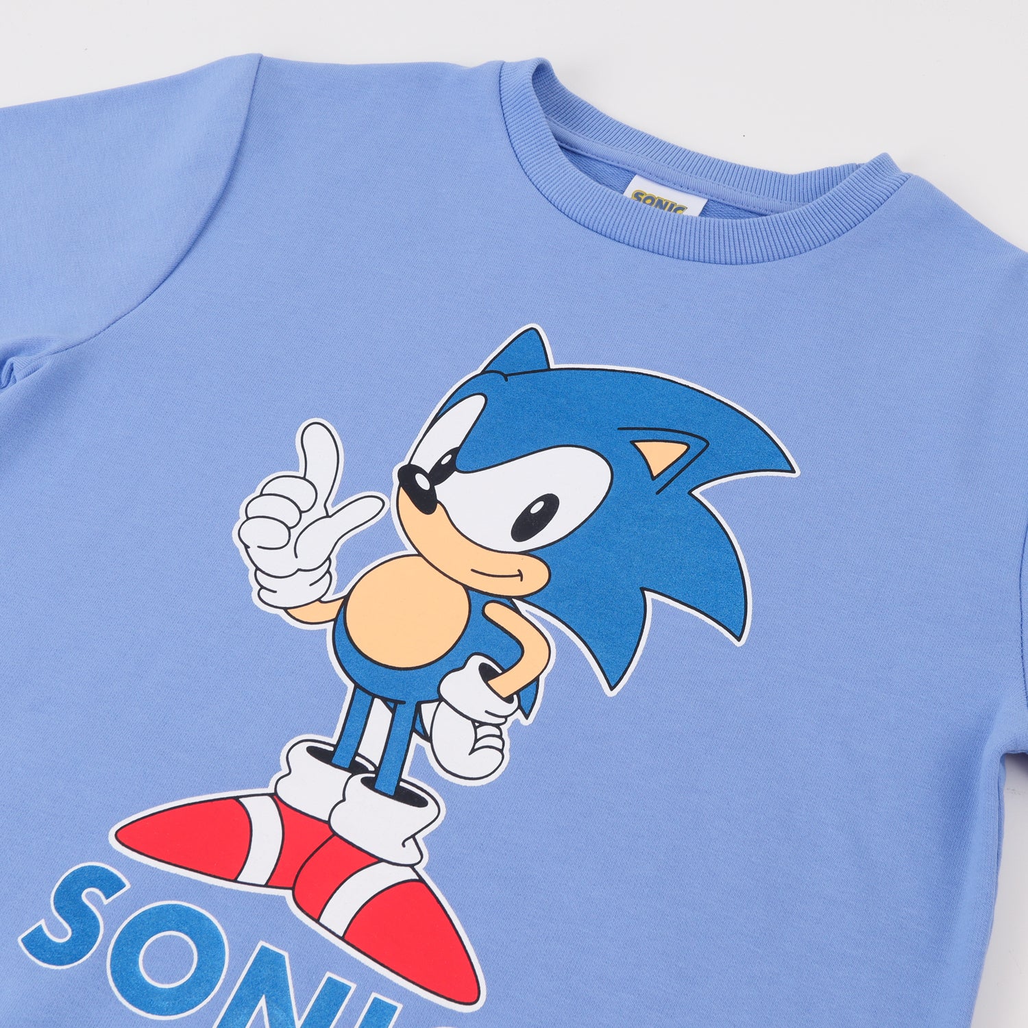 Polerón Cerrado Niño Azul Personaje Grande Sonic