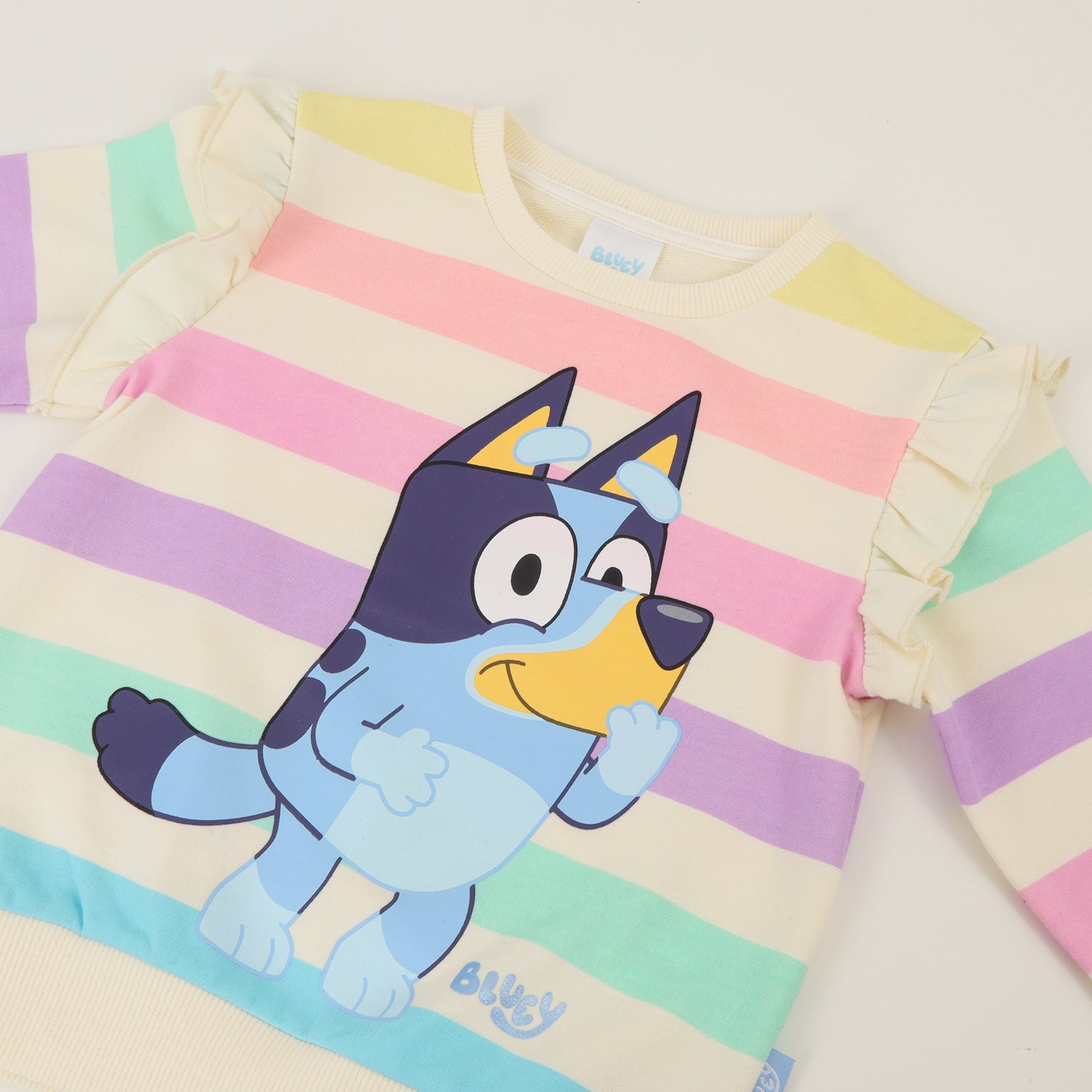 Polerón Cerrado Niña Multicolor Rayas Bluey Risa Bluey