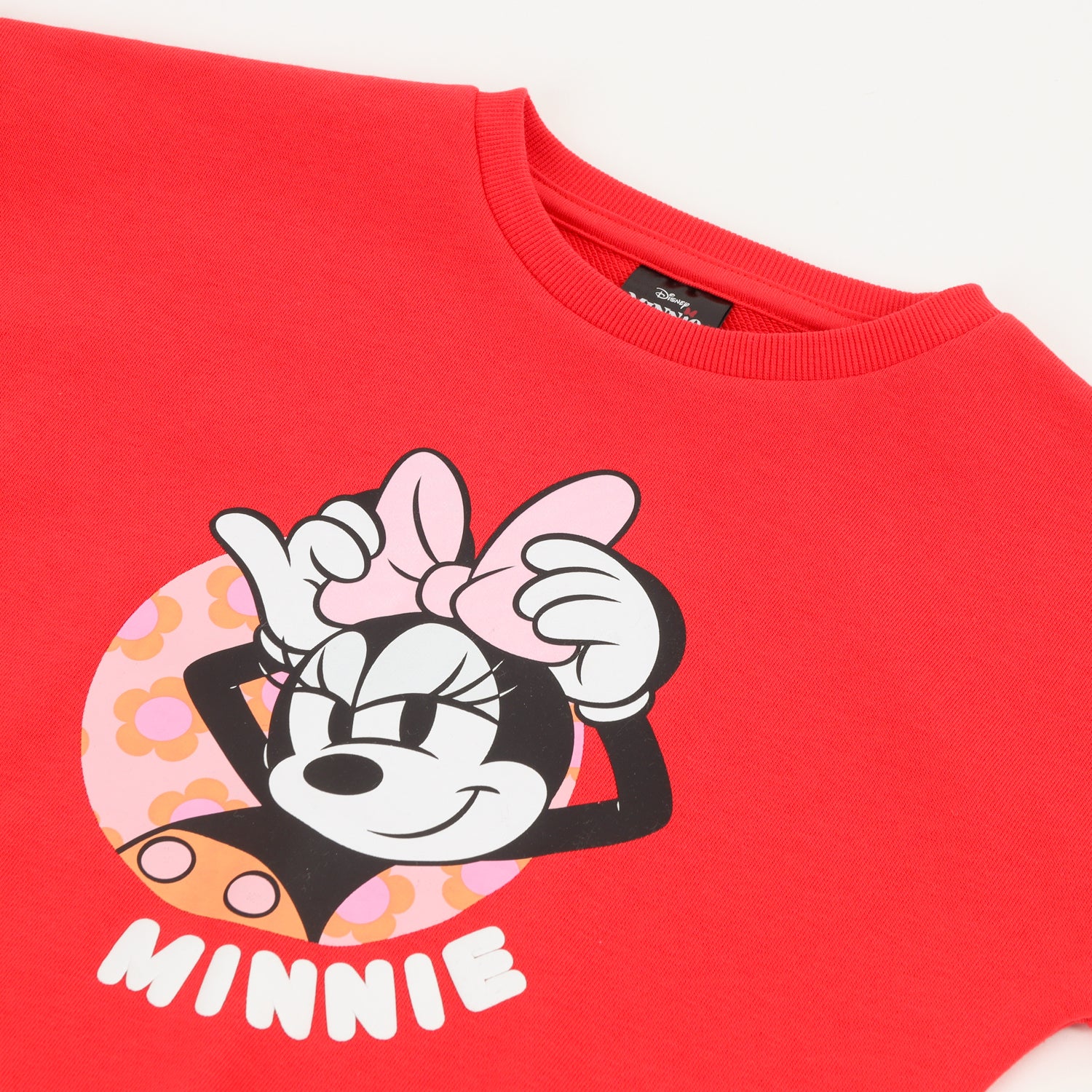 Polerón Cerrado Niña Rojo Cara Minnie Disney