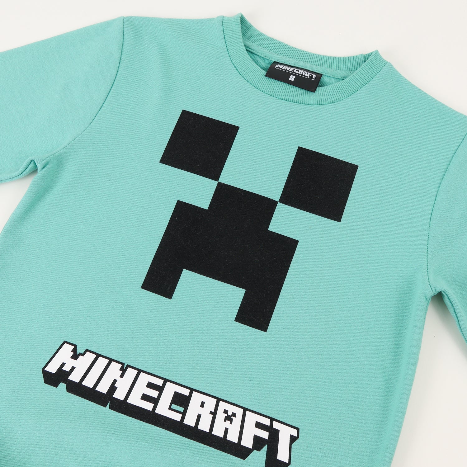 Poleron Cerrado Niño Verde Creeper Face Minecraft