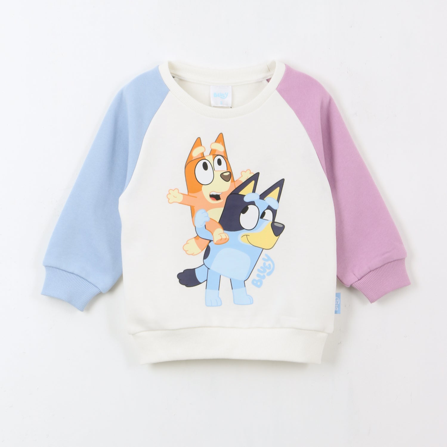 Polerón Cerrado Niña Mangas Bicolor Blanco Bingo & Bluey - Polerones Chile | The Brands Club cl