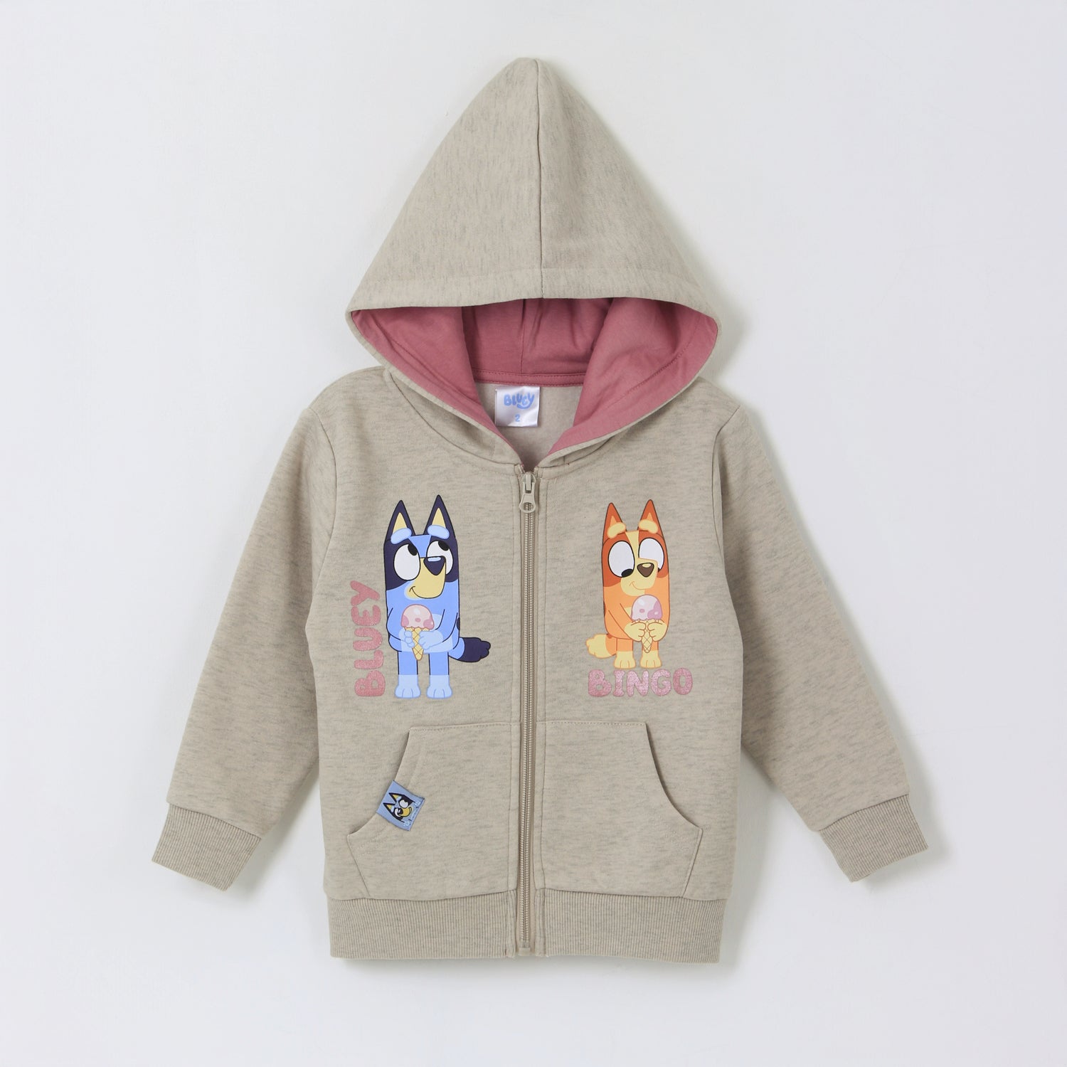 Polerón con Cierre Niña Beige Bingo & Bluey - Polerones Chile | The Brands Club cl