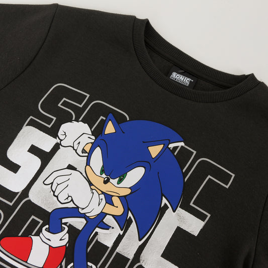 Polerón Cerrado Niño Sonic En Acción Negro Sonic - Polerones Chile | The Brands Club cl