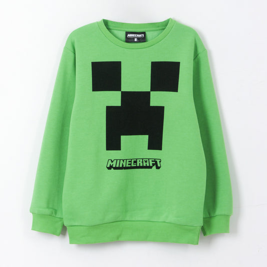 Polerón Cerrado Niño Creeper Logo Verde Minecraft - Polerones Chile | The Brands Club cl