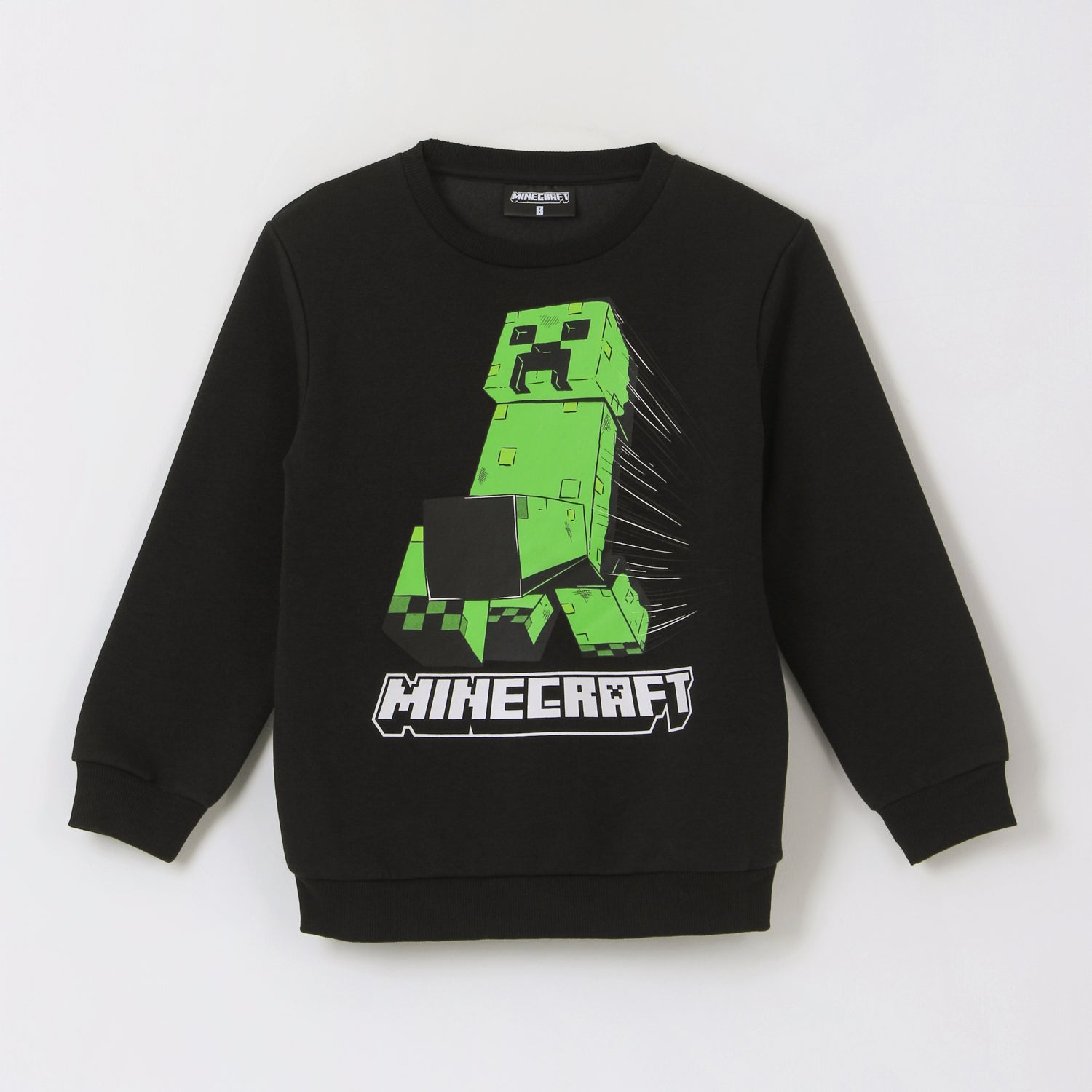 Polerón Cerrado Niño Creeper Run Negro Minecraft - Polerones Chile | The Brands Club cl