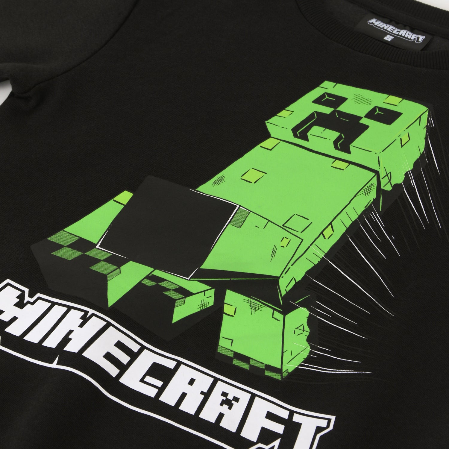 Polerón Cerrado Niño Creeper Run Negro Minecraft - Polerones Chile | The Brands Club cl