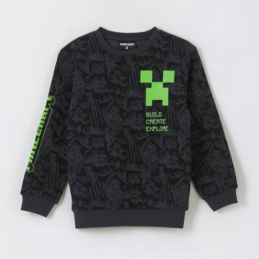 Polerón Cerrado Niño Build Create Explore Negro Minecraft - Polerones Chile | The Brands Club cl