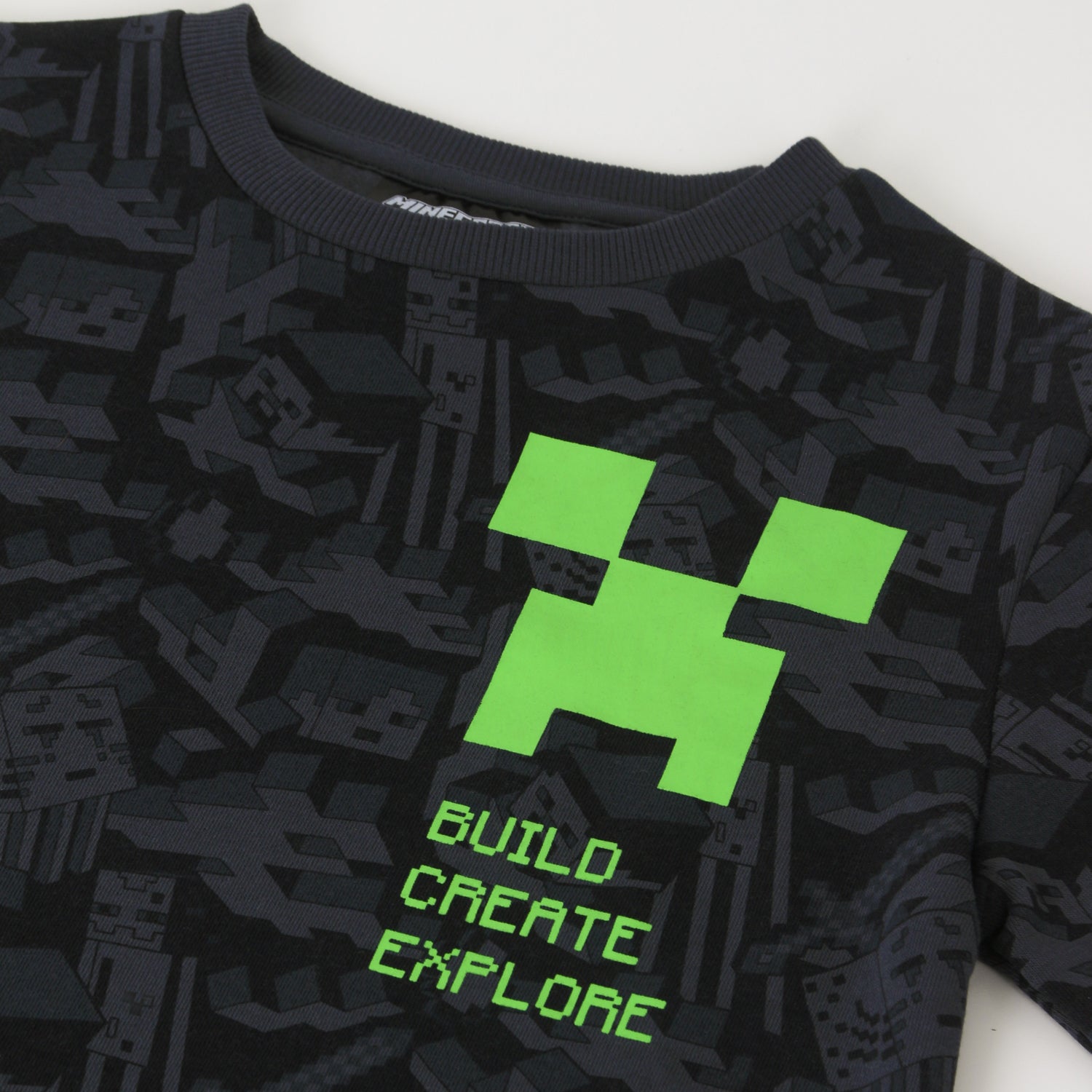 Polerón Cerrado Niño Build Create Explore Negro Minecraft - Polerones Chile | The Brands Club cl