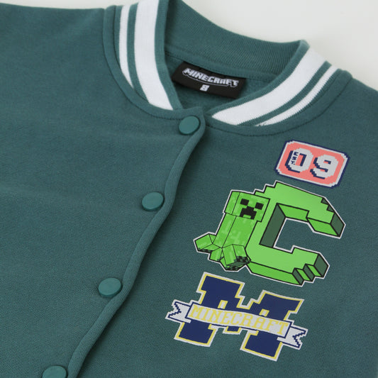 Chaqueta Niño College Bomber Est 09 Verde Minecraft - Polerones Chile | The Brands Club cl