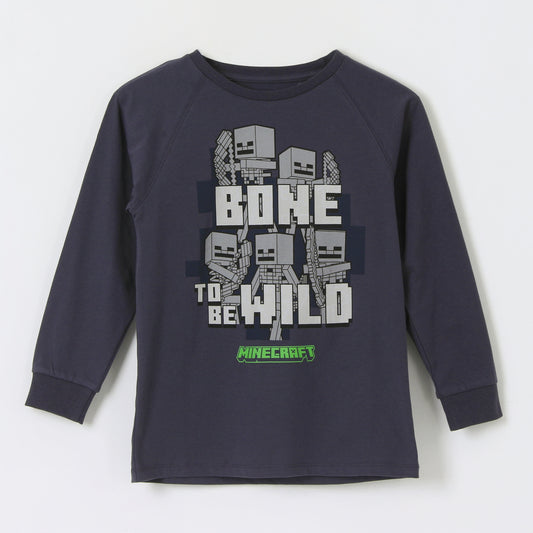 Polerón Cerrado Niño Bone To Be Wild Gris Minecraft - Polerones Chile | The Brands Club cl