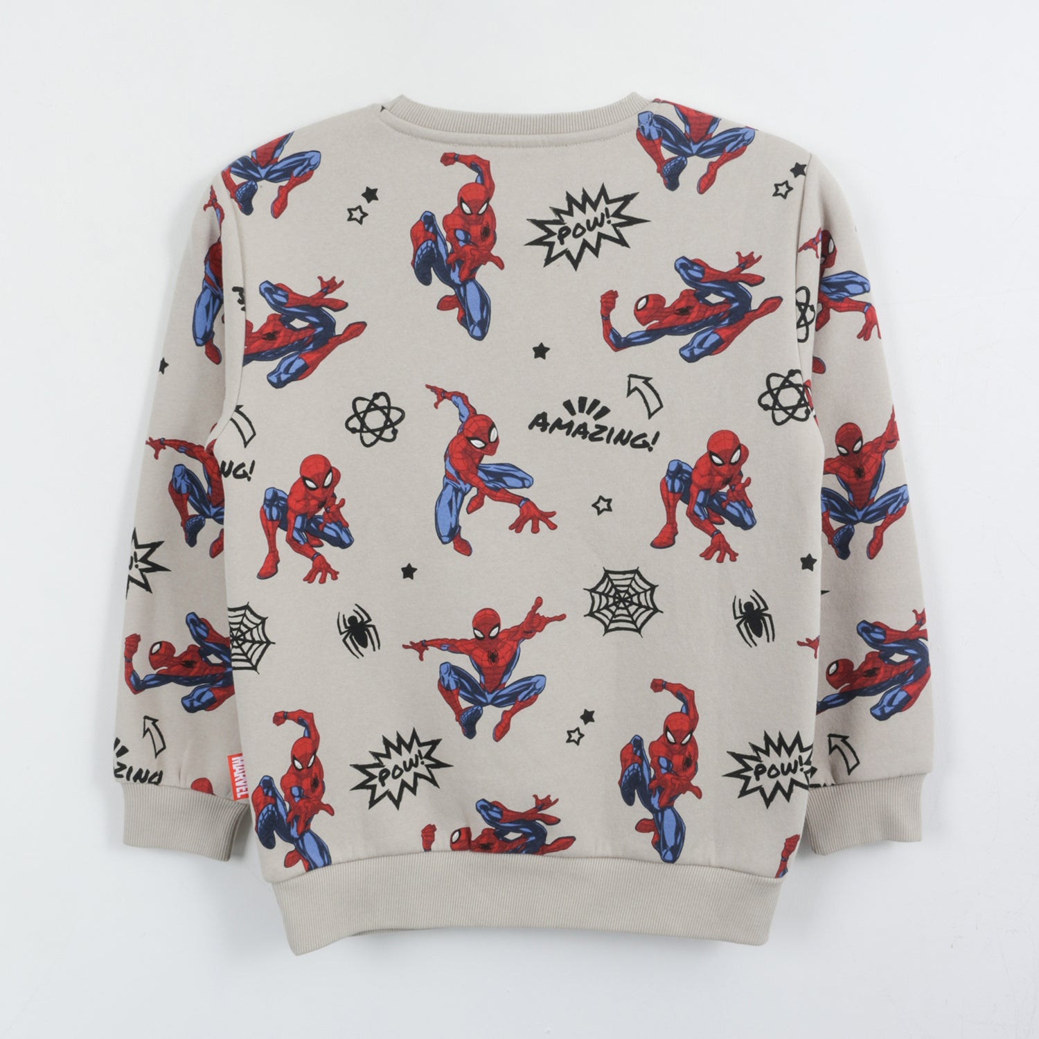 Polerón Cerrado Niño Full Print Spiderman Blanco Marvel