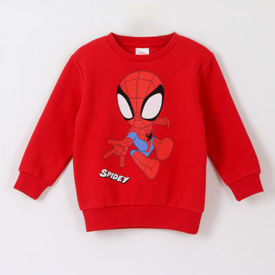 Polerón Cerrado Niño Spidey En Acción Rojo Marvel