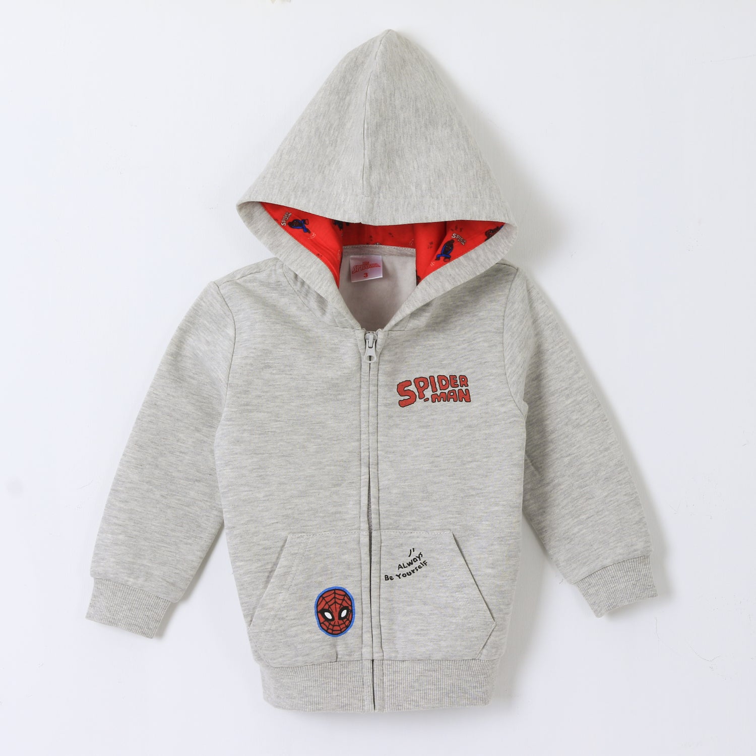 Polerón con Cierre Niño Spiderman Gris Marvel - Polerones Chile | The Brands Club cl