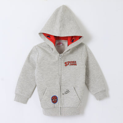 Polerón con Cierre Niño Spiderman Gris Marvel