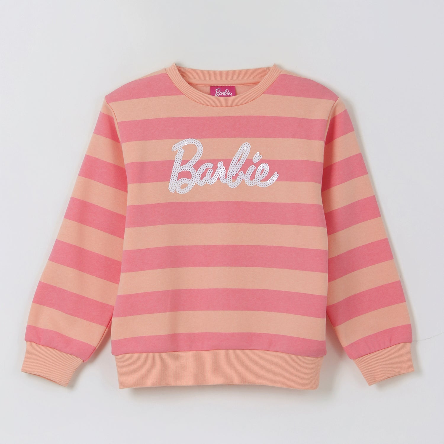 Polerón Cerrado Niña Rayas Rosado Barbie - Polerones Chile | The Brands Club cl