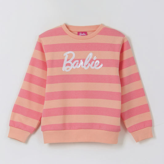 Polerón Cerrado Niña Rayas Rosado Barbie - Polerones Chile | The Brands Club cl