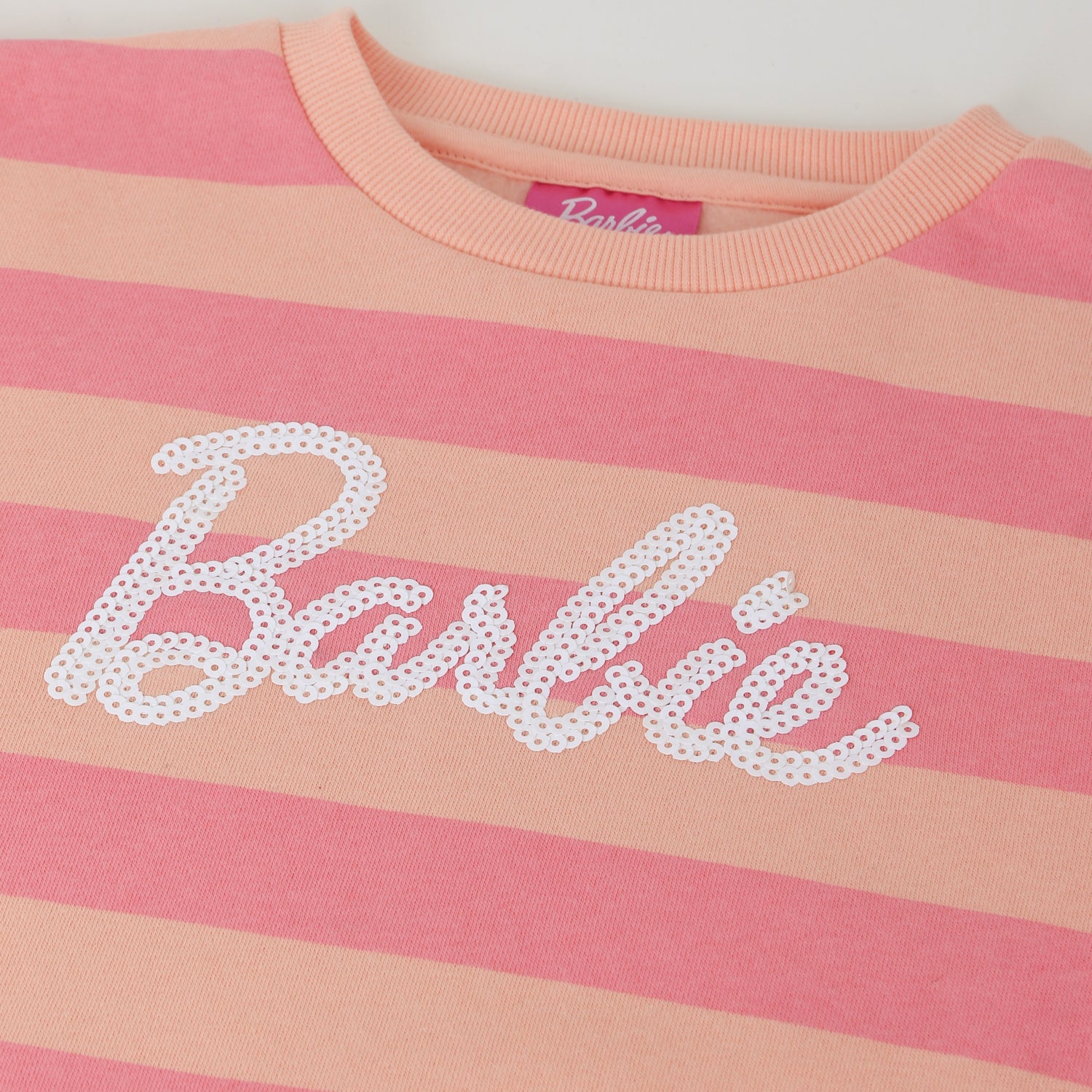Polerón Cerrado Niña Rayas Rosado Barbie - Polerones Chile | The Brands Club cl
