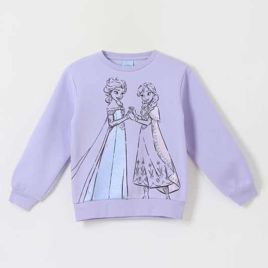 Polerón Cerrado Niña Frozen Elsa & Anna Morado Disney - Polerones Chile | The Brands Club cl