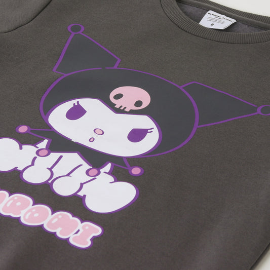 Polerón Cerrado Niña Kuromi Gris Hello Kitty - Polerones Chile | The Brands Club cl