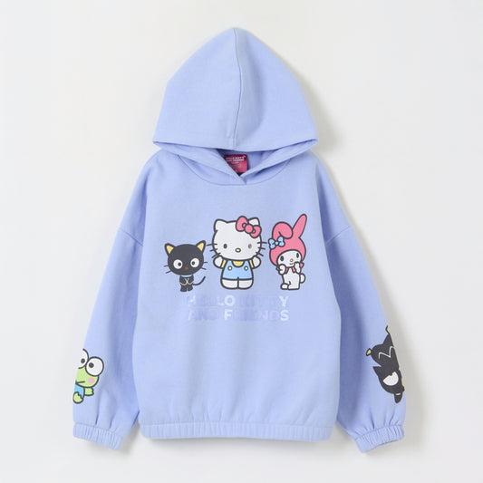 Polerón Niña Hoodie Friends Morado Hello Kitty - Polerones Chile | The Brands Club cl