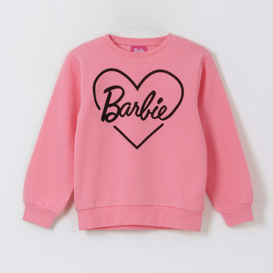 Polerón Cerrado Niña Corazón Rosado Barbie - Polerones Chile | The Brands Club cl