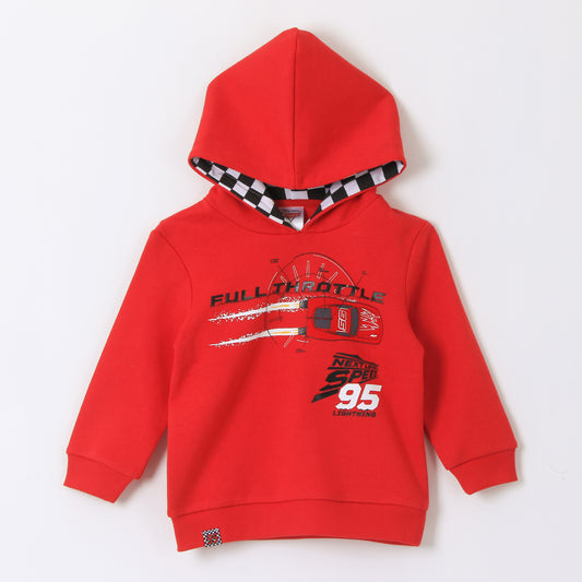 Polerón Niño Hoodie Back Print Rayo McQueen Cars Rojo Disney - Polerones Chile | The Brands Club cl