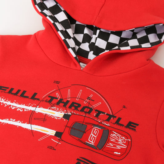Polerón Niño Hoodie Back Print Rayo McQueen Cars Rojo Disney - Polerones Chile | The Brands Club cl