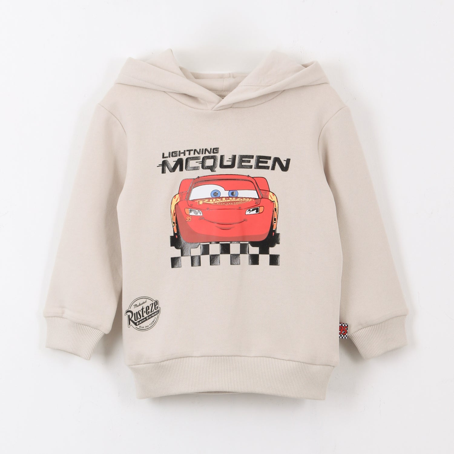 Polerón Cerrado Niño Hoodie Rayo McQueen Cars Beige Disney - Polerones Chile | The Brands Club cl